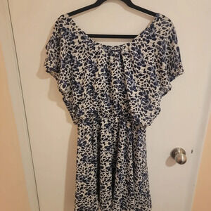 Bar III XL Mini Dress Blue & White Pre-owned